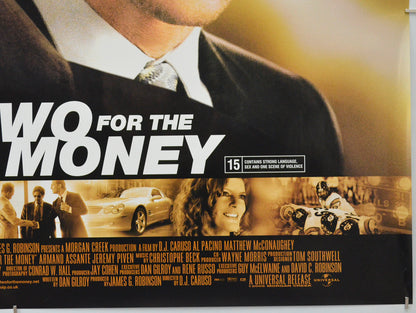 TWO FOR THE MONEY (Bottom Right) Cinema Quad Movie Poster 