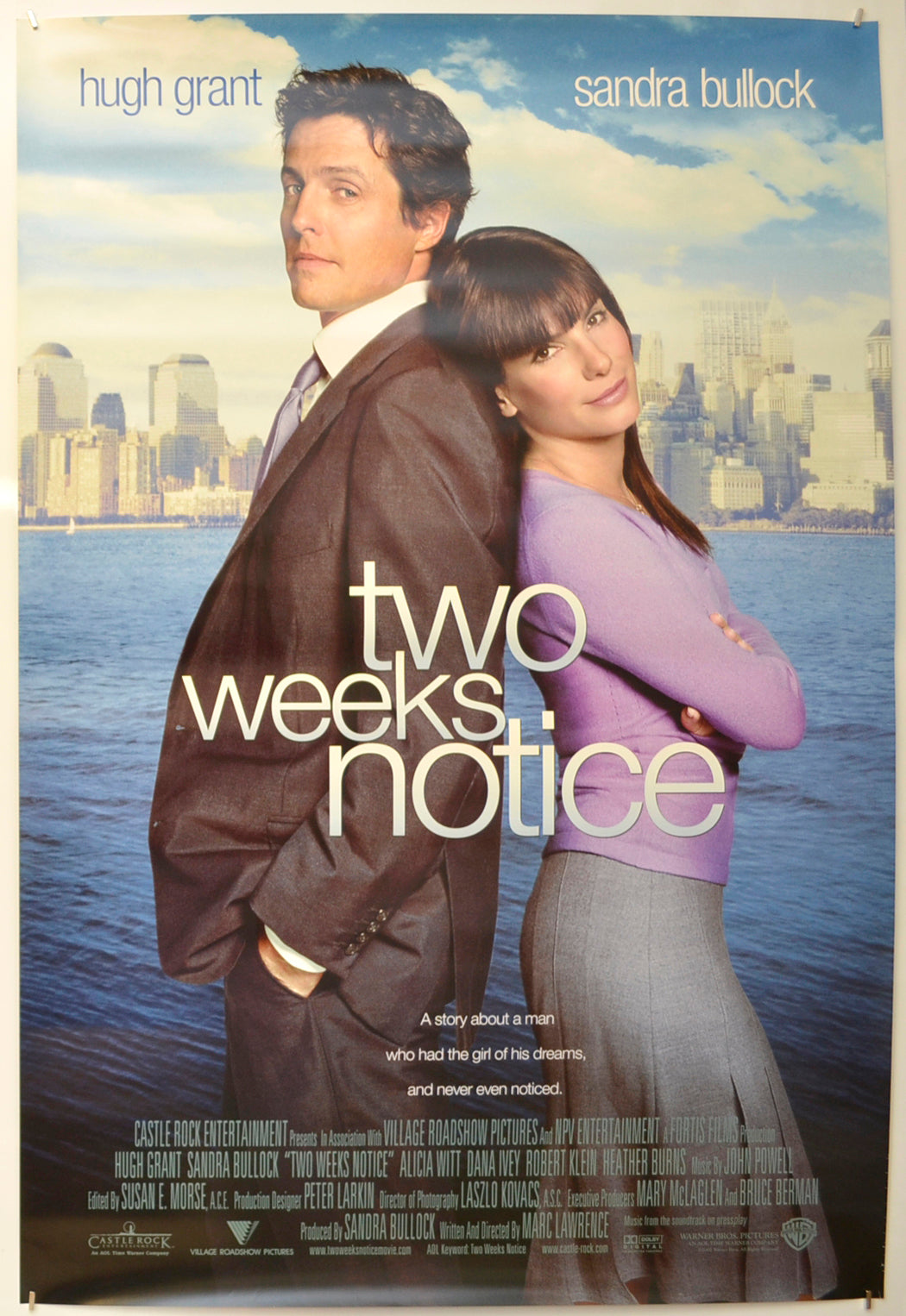 Two Weeks Notice Original One Sheet Poster - Film Poster - Movie Poster  