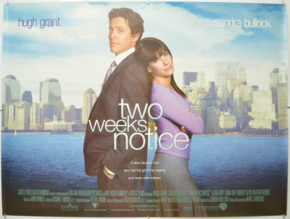 Two Weeks Notice Original Quad Poster - Film Poster - Movie Poster