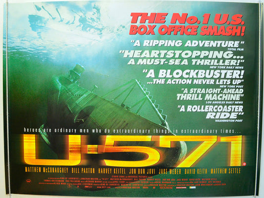 U-571 Original British Quad Poster - Film Poster - Movie Poster 