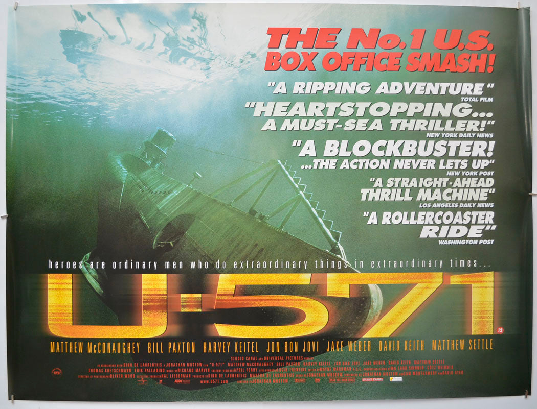 U-571 Original Quad Poster - Film Poster - Movie Poster