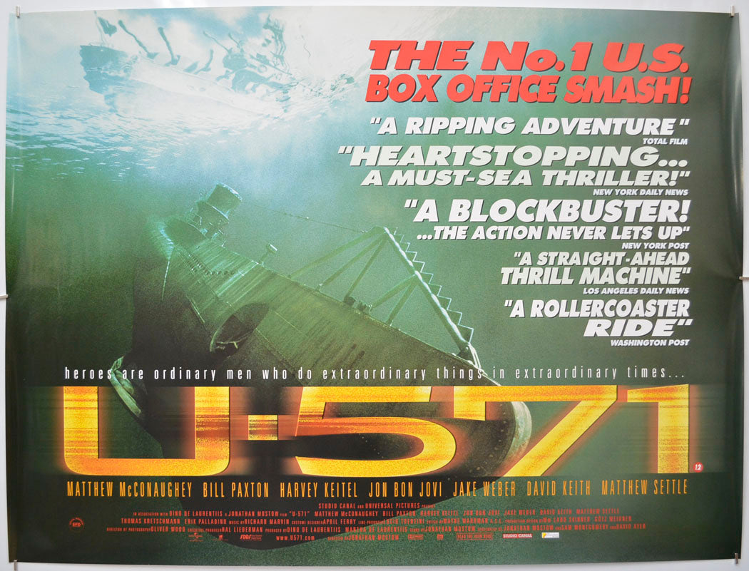 U-571 Original Quad Poster - Film Poster - Movie Poster