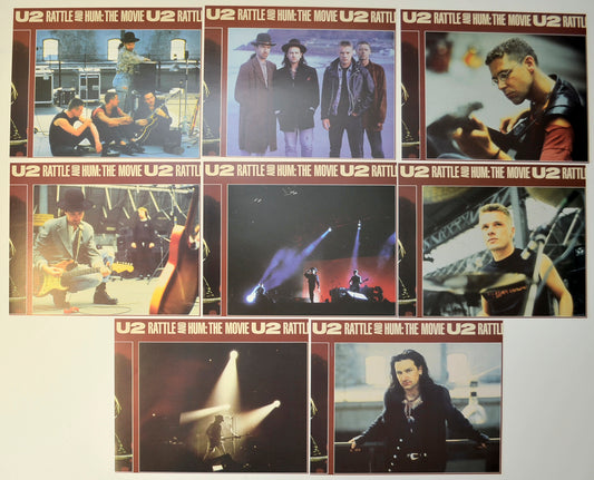 U2 - Rattle And Hum  Set of 8 Original Lobby Cards / Colour Front Of House Stills 