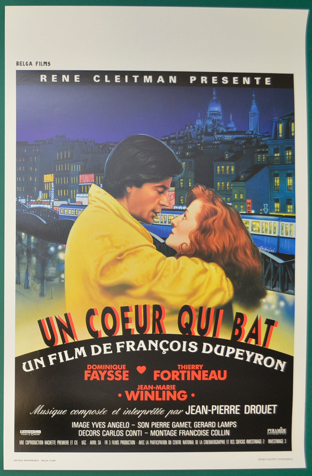 Un Coeur Qui Bat Original Belgian Poster - Film Poster - Movie Poster  