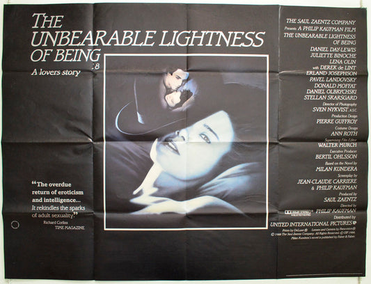 The Unbearable Lightness Of Being Original British Quad Poster - Film Poster - Movie Poster 