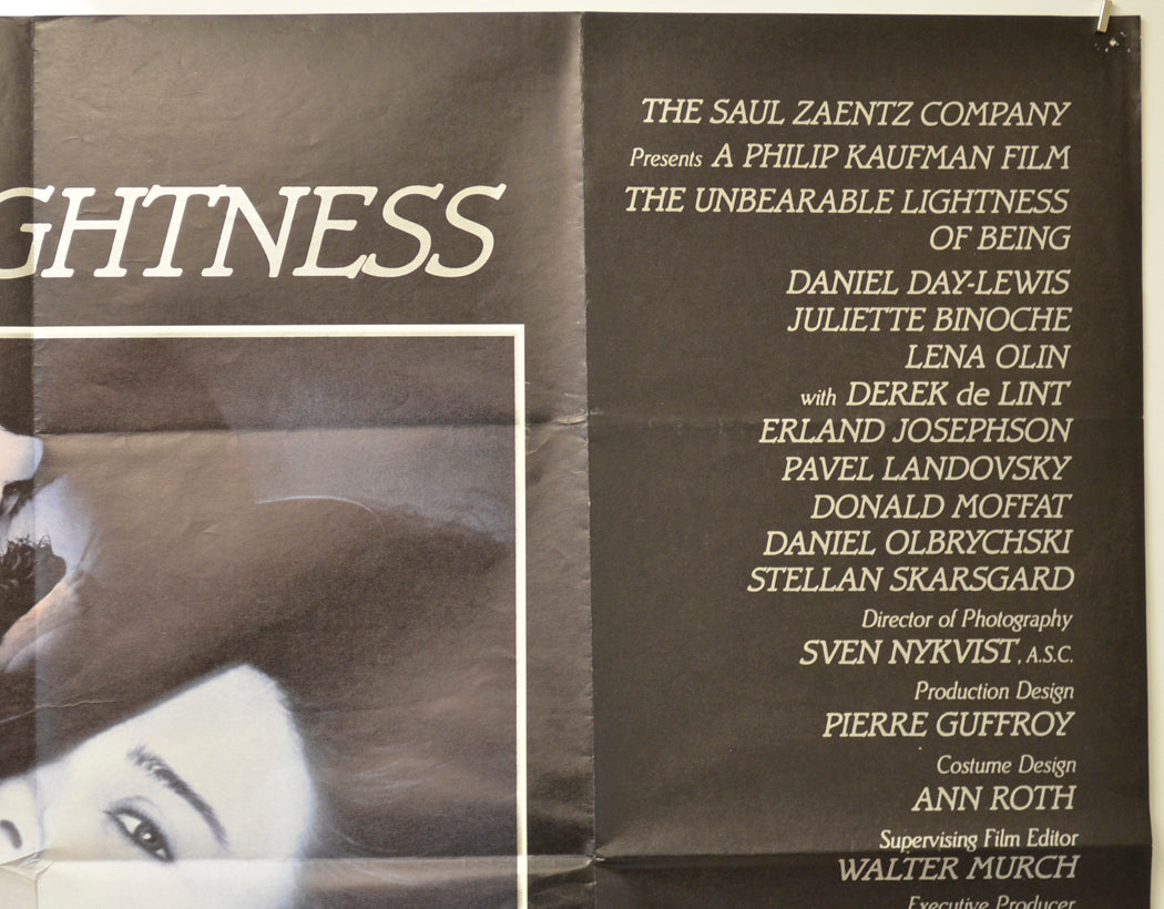 THE UNBEARABLE LIGHTNESS OF BEING (Top Right) Cinema Quad Movie Poster 