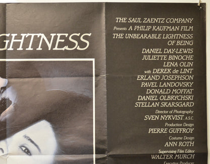 THE UNBEARABLE LIGHTNESS OF BEING (Top Right) Cinema Quad Movie Poster 