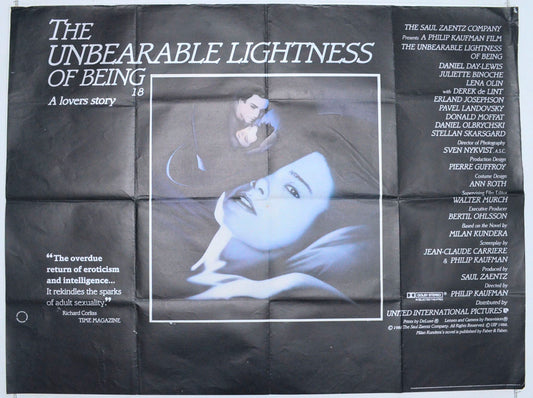 The Unbearable Lightness Of Being Original British Quad Poster - Film Poster - Movie Poster 