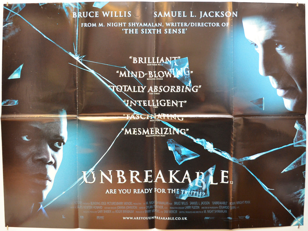 Unbreakable Original Quad Poster - Film Poster - Movie Poster