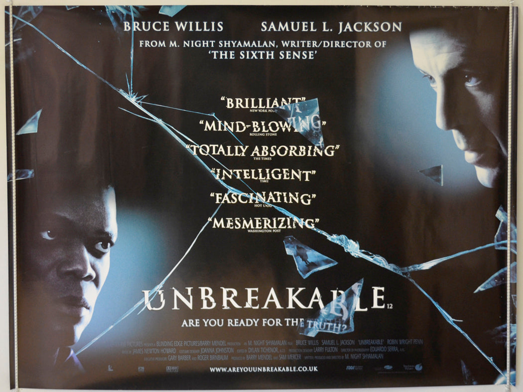 Unbreakable  Original Quad Poster - Film Poster - Movie Poster