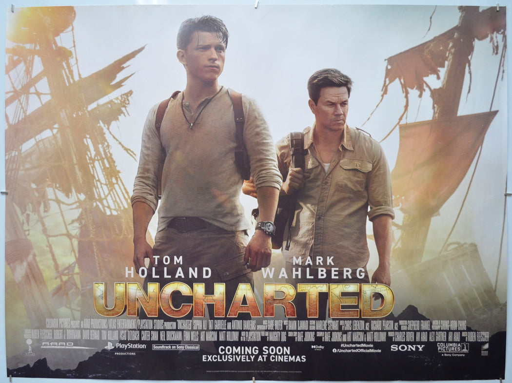 Uncharted (Teaser / Advance Version) Original Quad Poster - Film Poster - Movie Poster