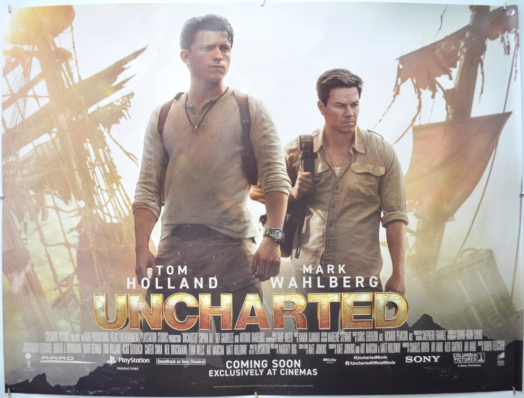 Uncharted  (Teaser / Advance Version)  Original Quad Poster - Film Poster - Movie Poster