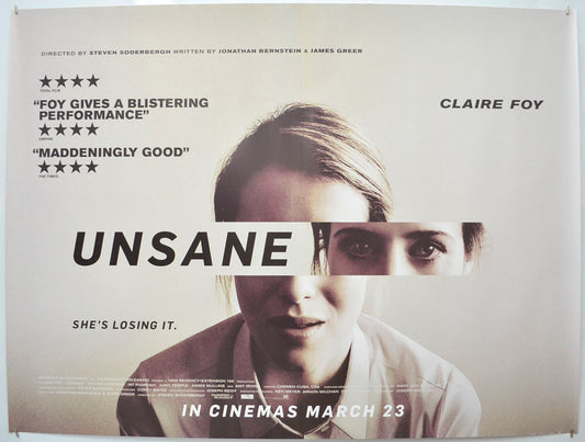 Unsane  Original Quad Poster - Film Poster - Movie Poster