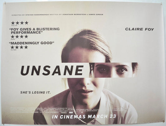 Unsane  Original Quad Poster - Film Poster - Movie Poster