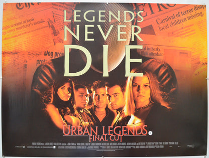 Urban Legends : Final Cut  - Original Quad Poster - Film Poster - Movie Poster