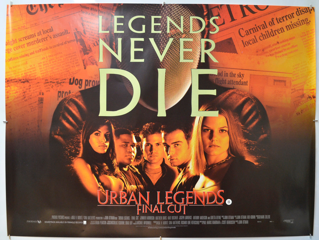 Urban Legends : Final Cut Original Quad Poster - Film Poster - Movie Poster