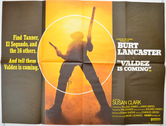 Valdez Is Coming  Original Quad Poster - Film Poster - Movie Poster