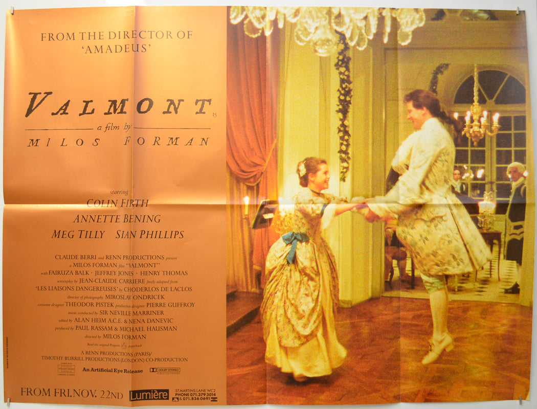 Valmont Original Quad Poster - Film Poster - Movie Poster