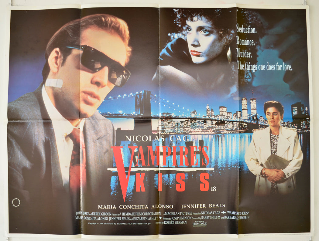 Vampire's Kiss   Original Quad Poster - Film Poster - Movie Poster 