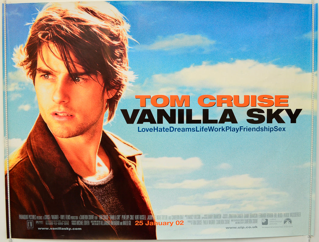 Vanilla Sky Original Quad Poster - Film Poster - Movie Poster  