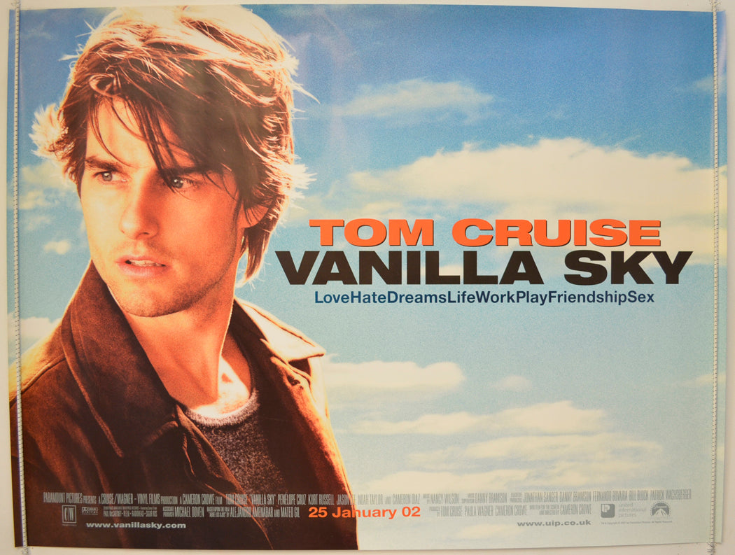 Vanilla Sky  Original Quad Poster - Film Poster - Movie Poster 