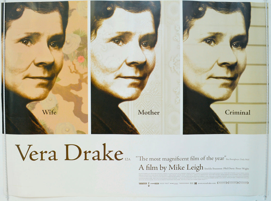 Vera Drake  Original British Quad Poster - Film Poster - Movie Poster 