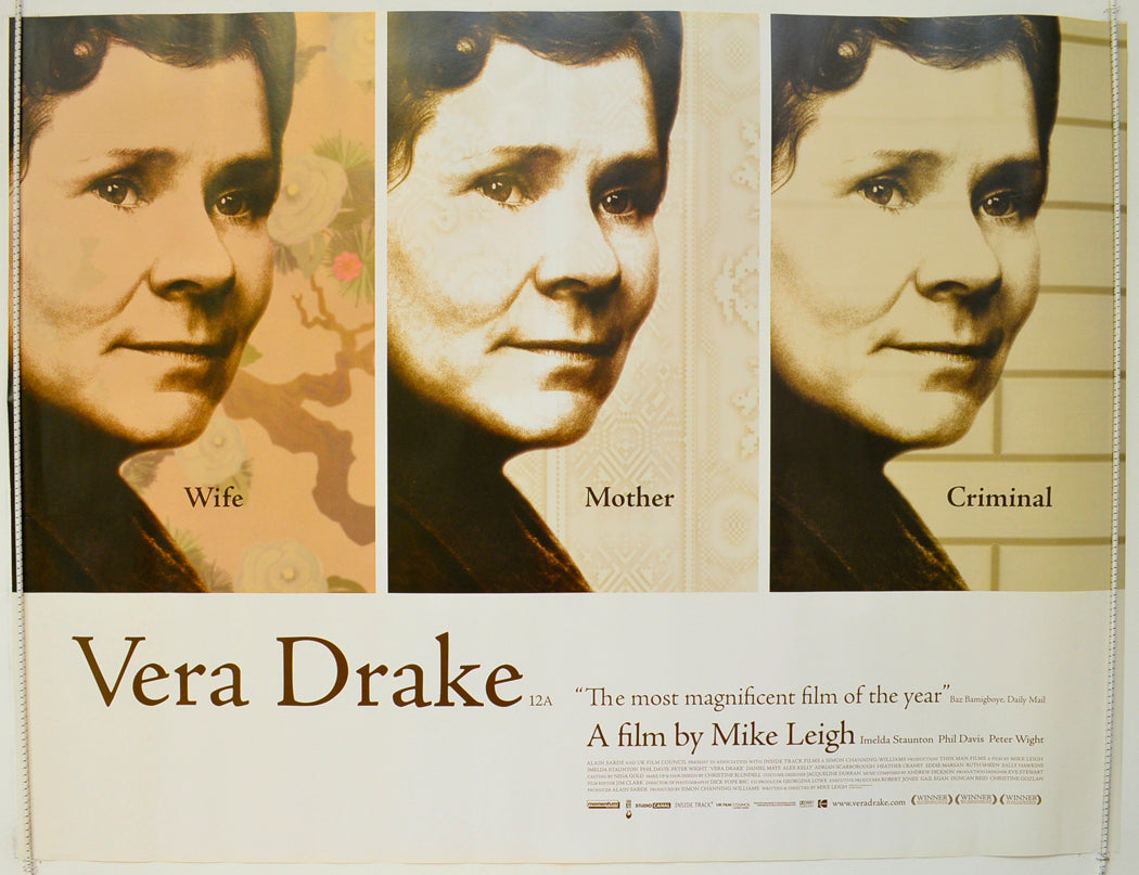 Vera Drake  Original British Quad Poster - Film Poster - Movie Poster 