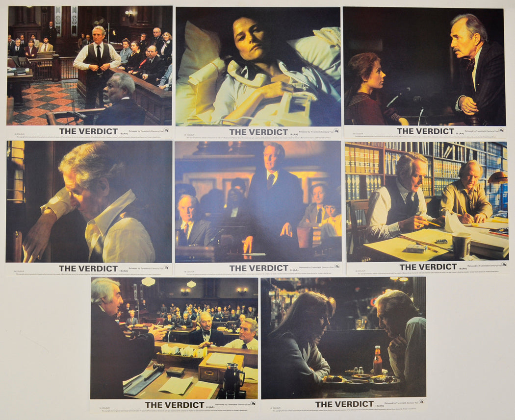 The Verdict Set of 8 Original Lobby Cards / Colour Front Of House Stills 