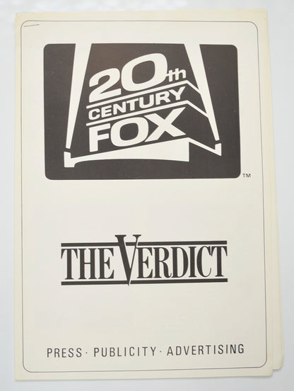 The Verdict Original 11 Page Cinema Exhibitors Campaign Pressbook (UK)