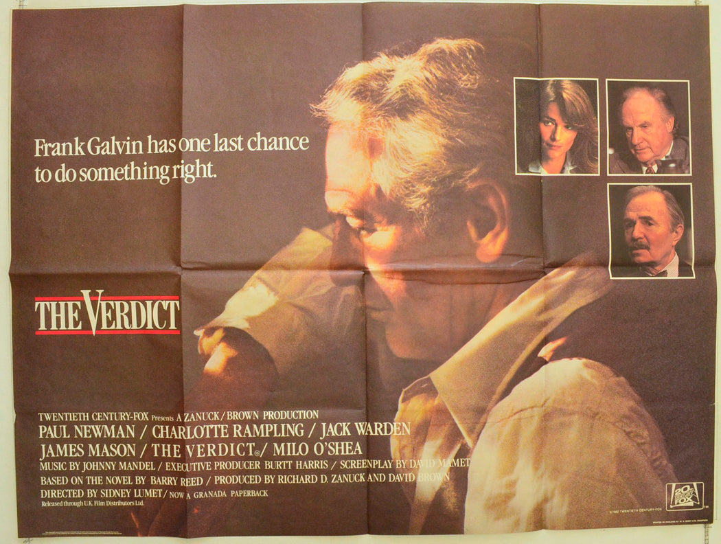 The Verdict Original British Quad Poster - Film Poster - Movie Poster 