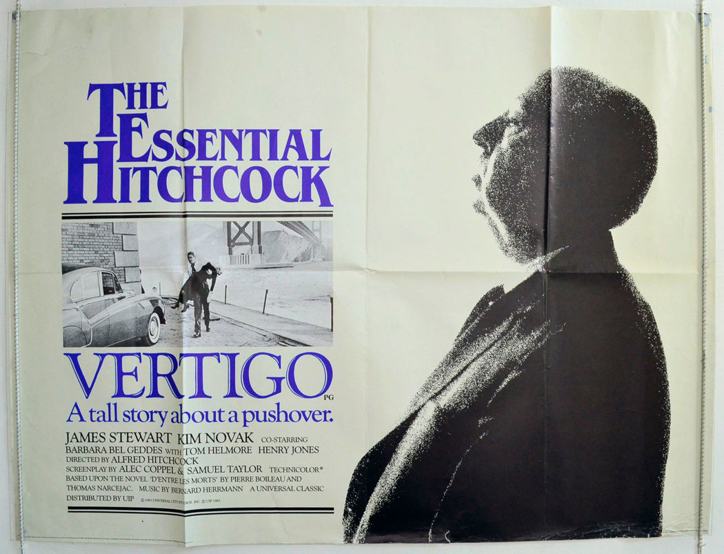 Vertigo  (The Essential Hitchcock 1983 re-release poster)   Original British Quad Poster - Film Poster - Movie Poster 