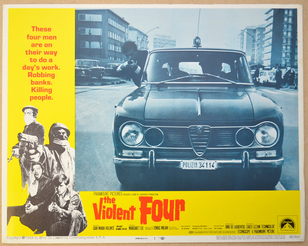 THE VIOLENT FOUR (Card 1) Cinema Lobby Card Set 