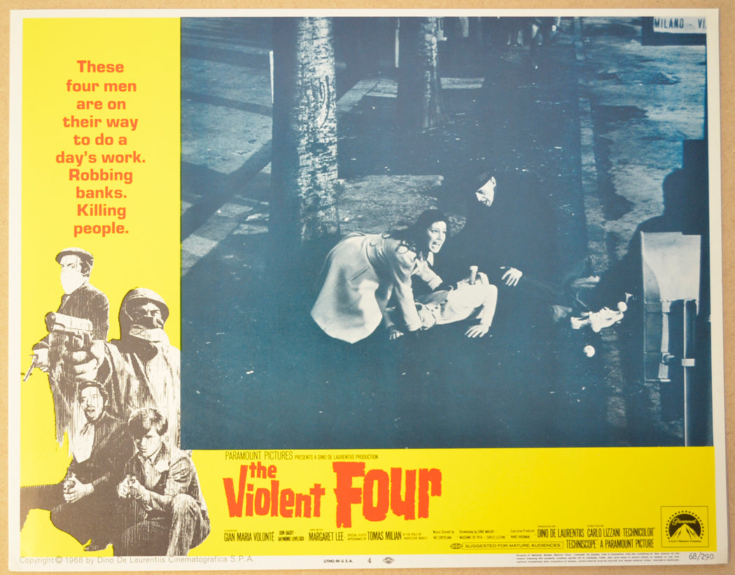 THE VIOLENT FOUR (Card 4) Cinema Lobby Card Set 