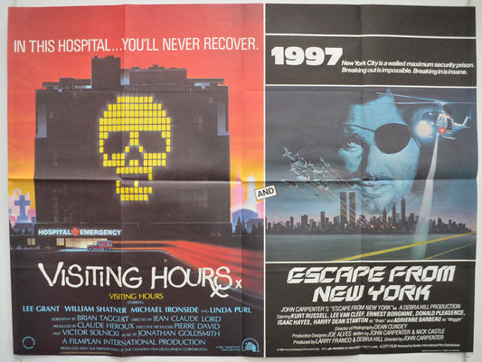 Visiting Hours / Escape From New York  Original British Quad Poster - Film Poster - Movie Poster 