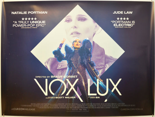 Vox Lux Original Quad Poster - Film Poster - Movie Poster