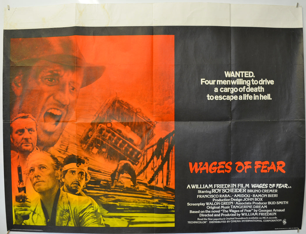 Wages Of Fear (a.k.a. Sorcerer) Original Quad Poster - Film Poster - Movie Poster