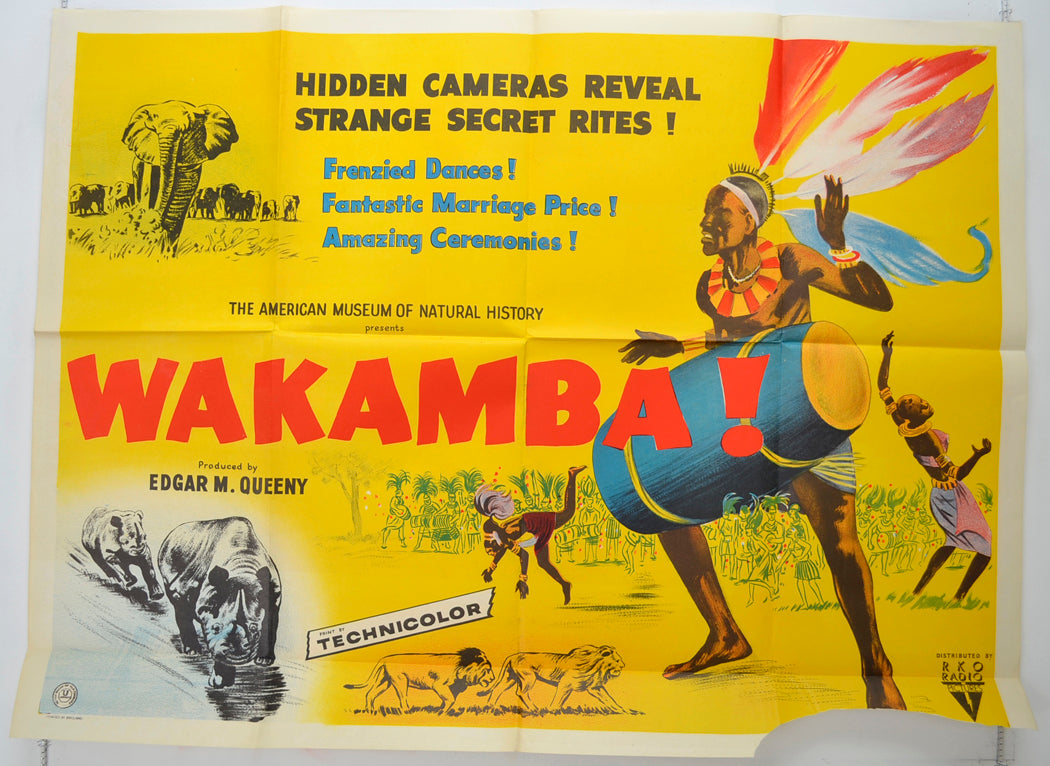 Wakamba   Original Quad Poster - Film Poster - Movie Poster 