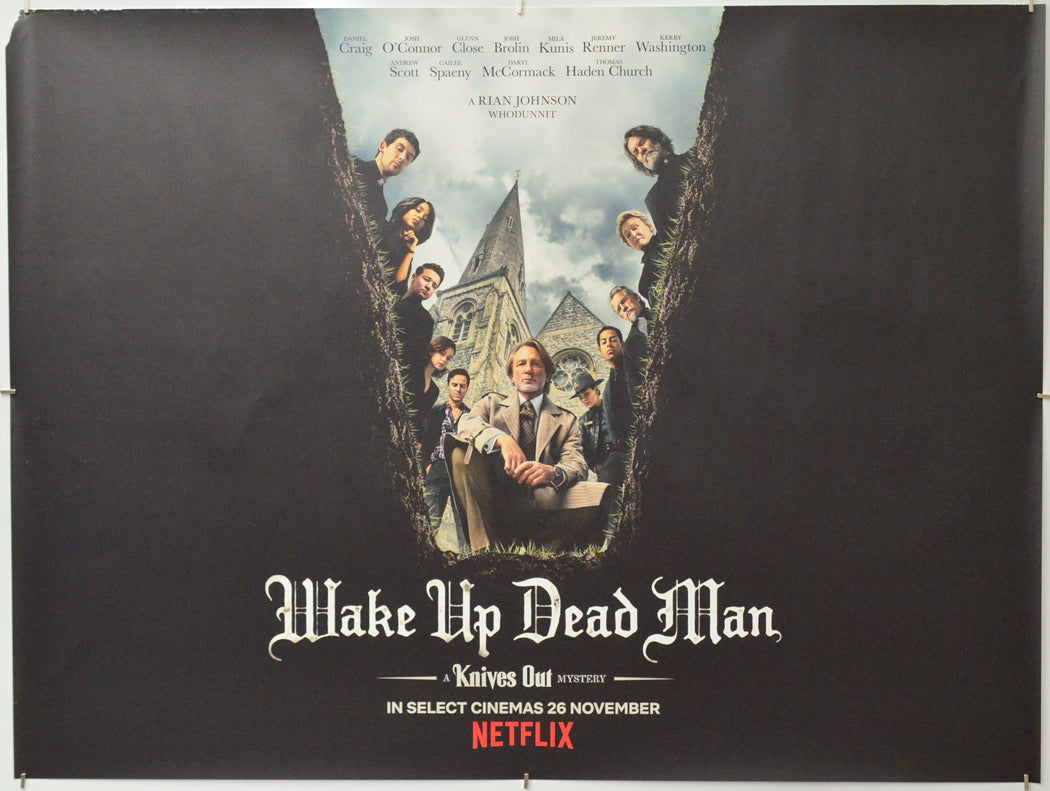 Wake Up Dead Man: A Knives Out Mystery - Original Quad Poster - Film Poster - Movie Poster