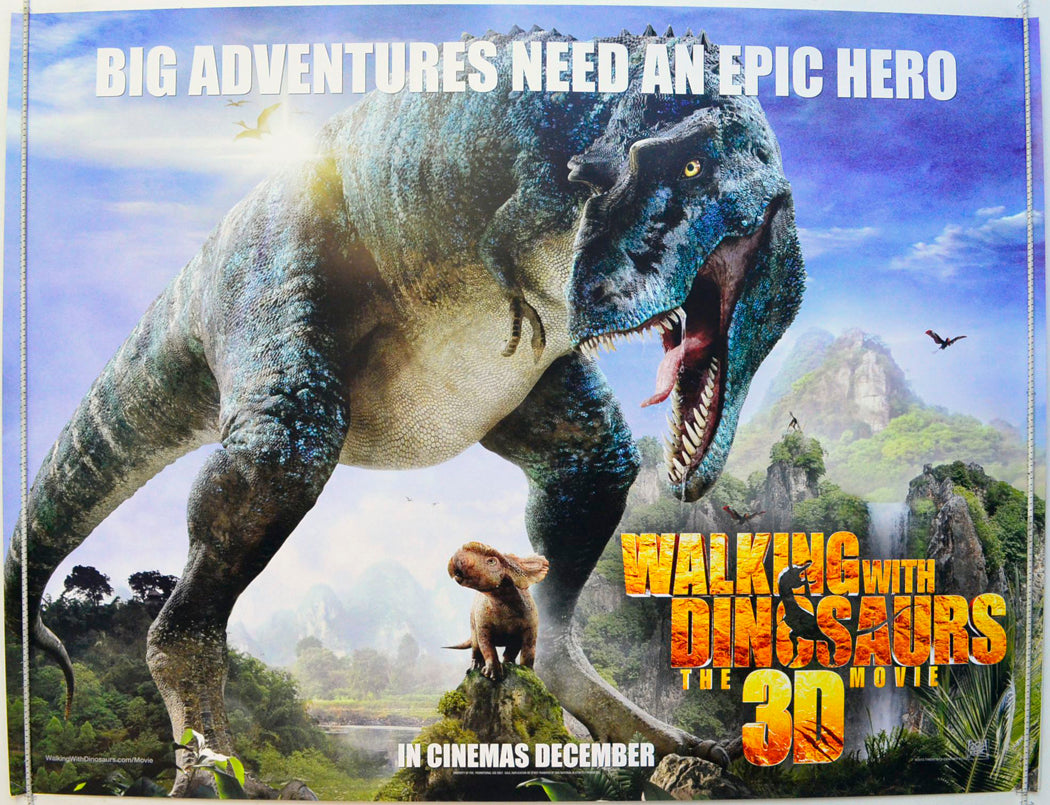 Walking With Dinsoaurs - The 3D Movie Original British Quad Poster - Film Poster - Movie Poster 