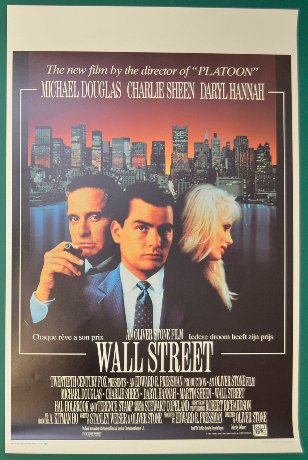 Wall Street Original Belgian Poster - Film Poster - Movie Poster  