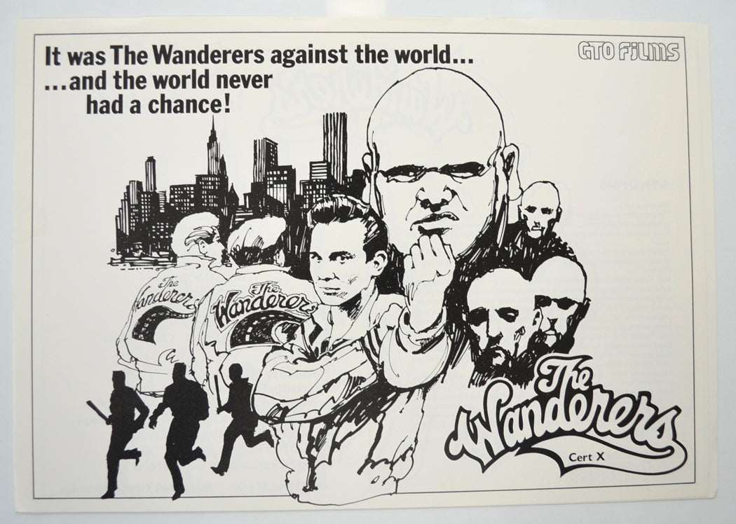 The Wanderers Original 4 Page Cinema Exhibitors Campaign Pressbook (UK) + Synopsis Sheet