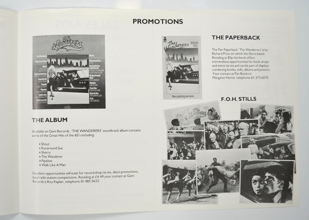 THE WANDERERS Cinema Exhibitors Campaign Pressbook - INSIDE 