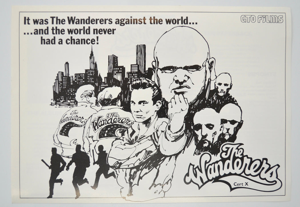 The Wanderers Original 4 Page Cinema Exhibitors Campaign Pressbook (UK) + Synopsis Sheet