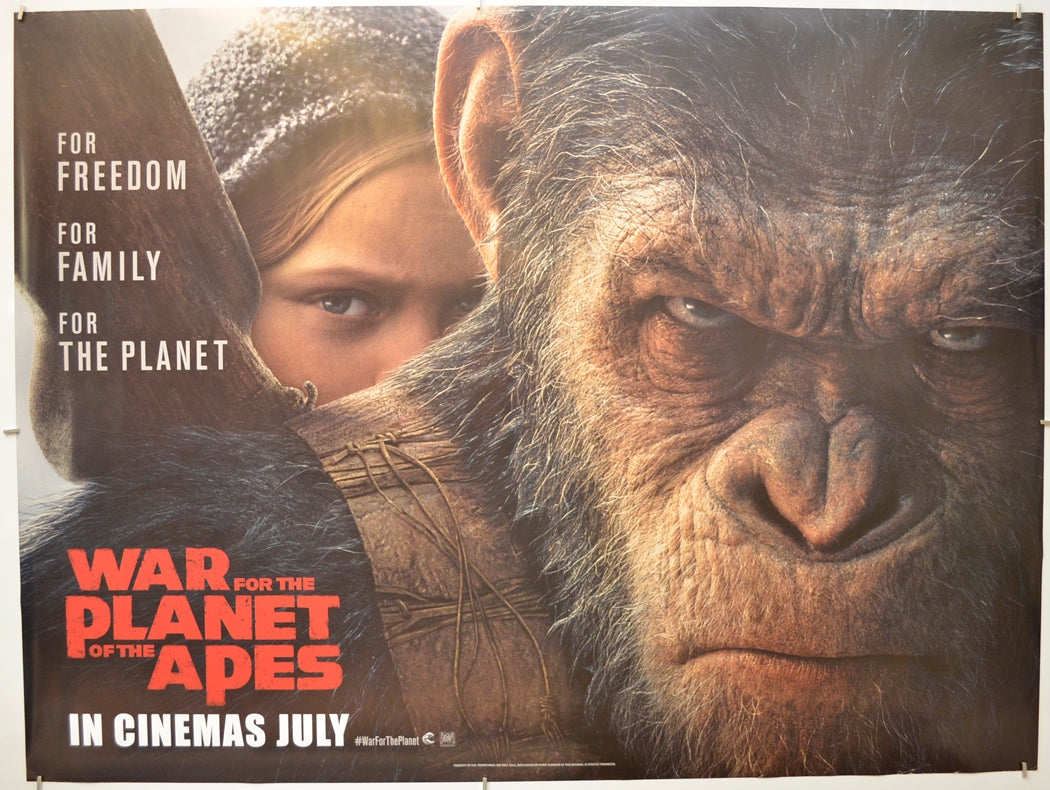 War For The Planet Of The Apes (Teaser / Advance Version) Original Quad Poster - Film Poster - Movie Poster