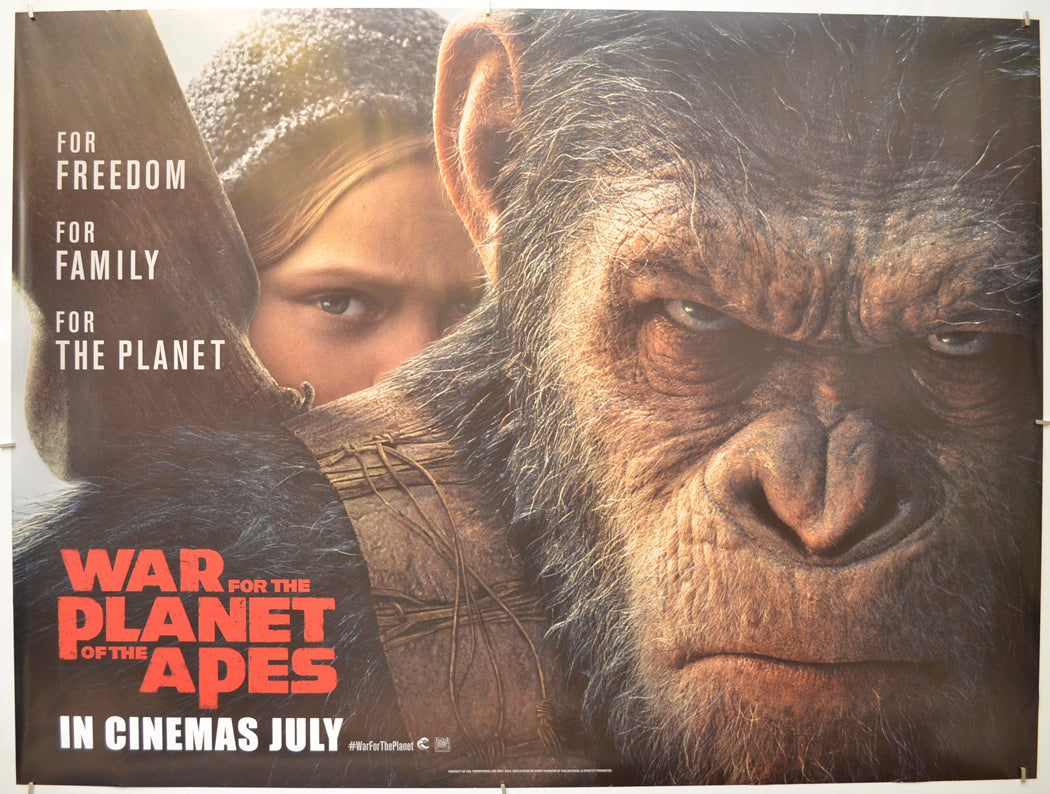 War For The Planet Of The Apes (Teaser / Advance Version) Original Quad Poster - Film Poster - Movie Poster