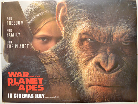 War For The Planet Of The Apes (Teaser / Advance Version) Original Quad Poster - Film Poster - Movie Poster