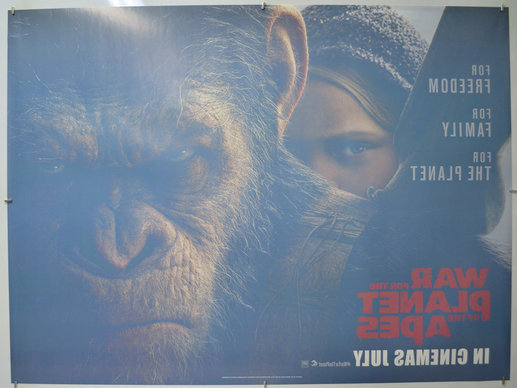 War For The Planet Of The Apes (Back) Cinema Quad Movie Poster 