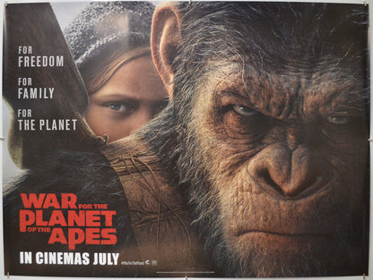 War For The Planet Of The Apes - Original Quad Poster - Film Poster - Movie Poster