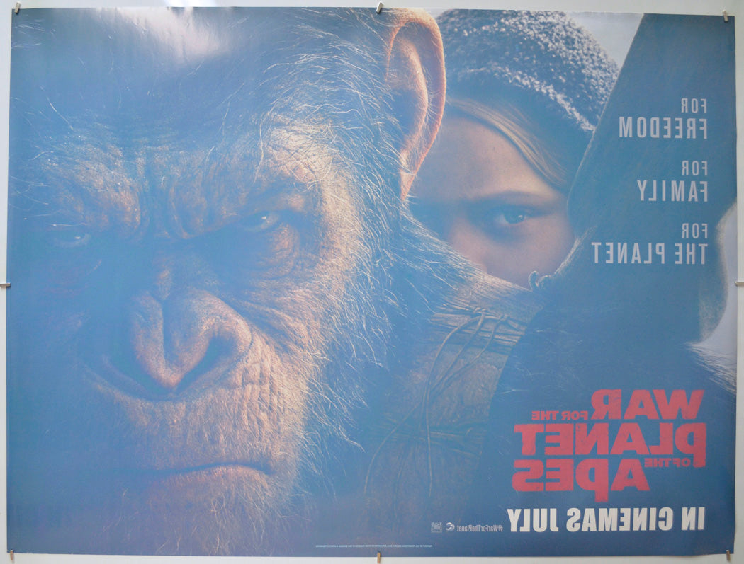 War For The Planet Of The Apes (Back) Cinema Quad Movie Poster 