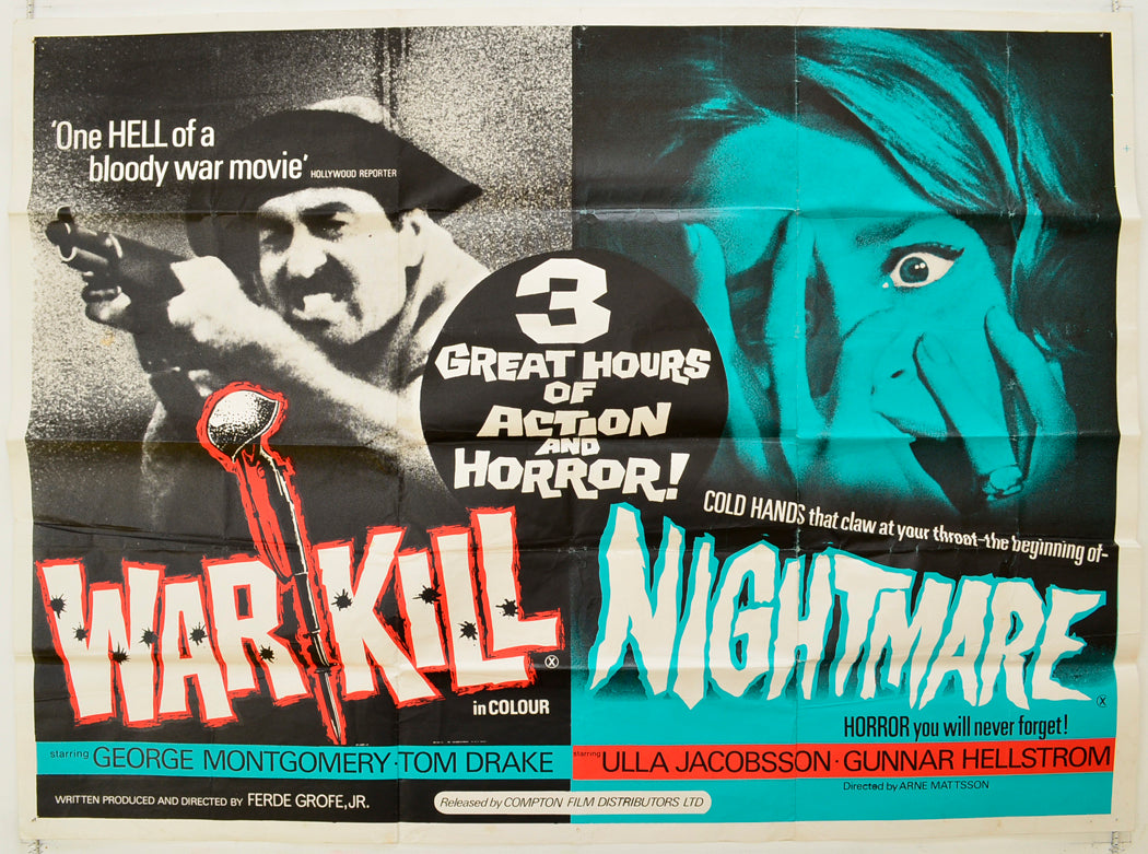 Warkill / Nightmare  (Double Bill)  Original Quad Poster - Film Poster - Movie Poster 